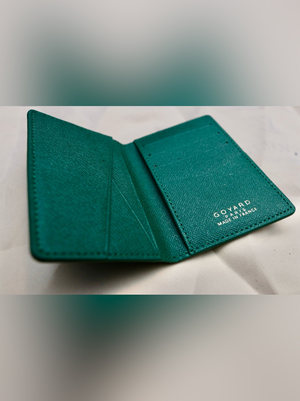 Goyard Green Leather Card  Key Pocket Holder